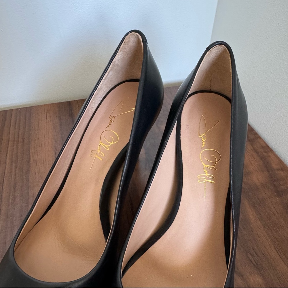 Size 8 Joan Oloff Classic Black Heels Pumps Deborah Black Lux Nappa Made Brazil - Picture 2 of 16